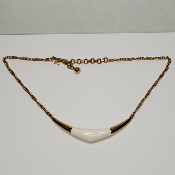 Vintage Trifari Gold and Ivory Necklace - Picture 1 of 8